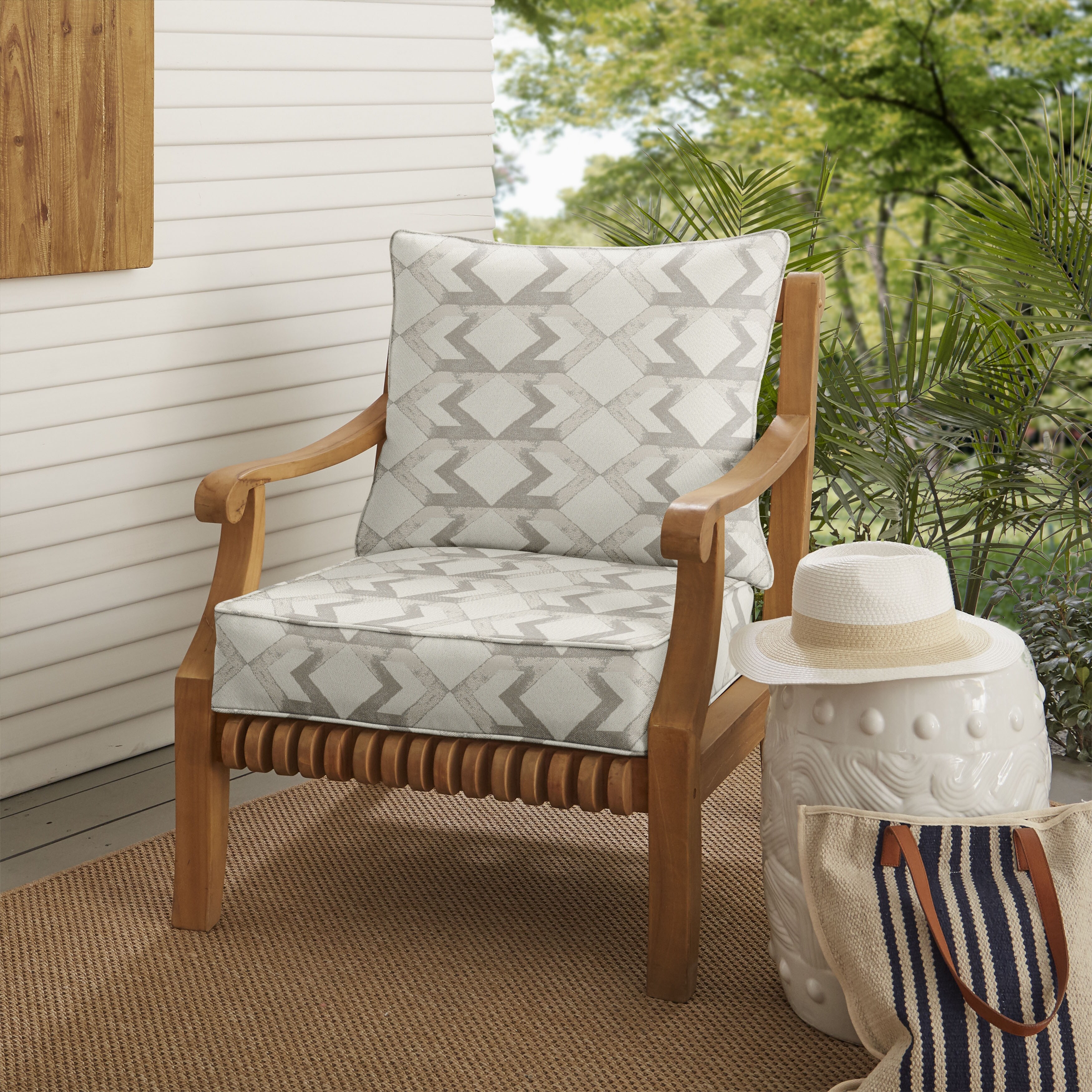 Linen outdoor sales cushions